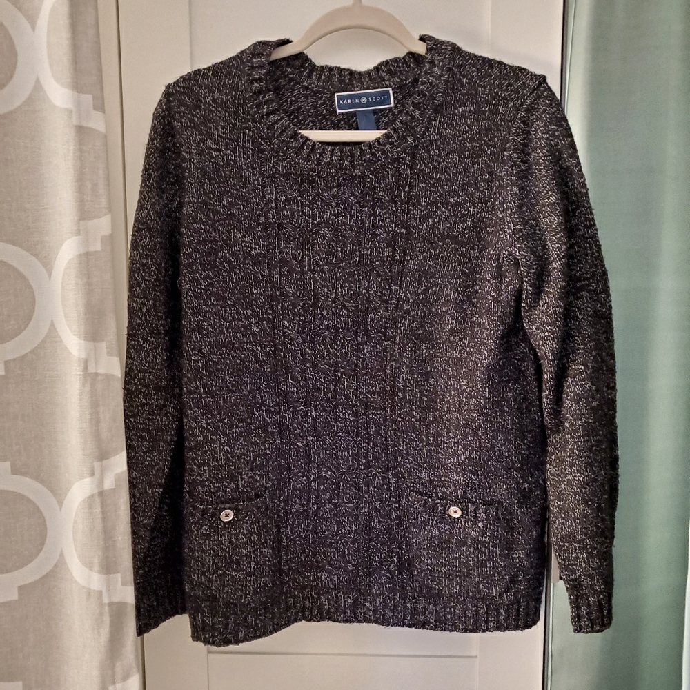 Karen Scott Ribbed Cable Knit Jumper